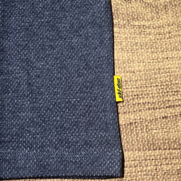 Ski-Doo Men's Waffle Knit Thermal Long Sleeve Henley Denim Blue NWT - Picture 6 of 11